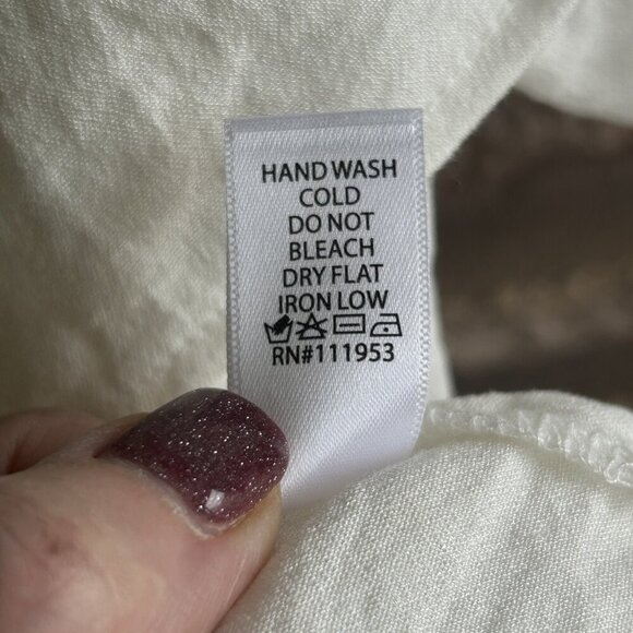 Active USA White Peasant Top With Ruffle Collar Puffed Sleeves Size Small - Picture 3 of 6